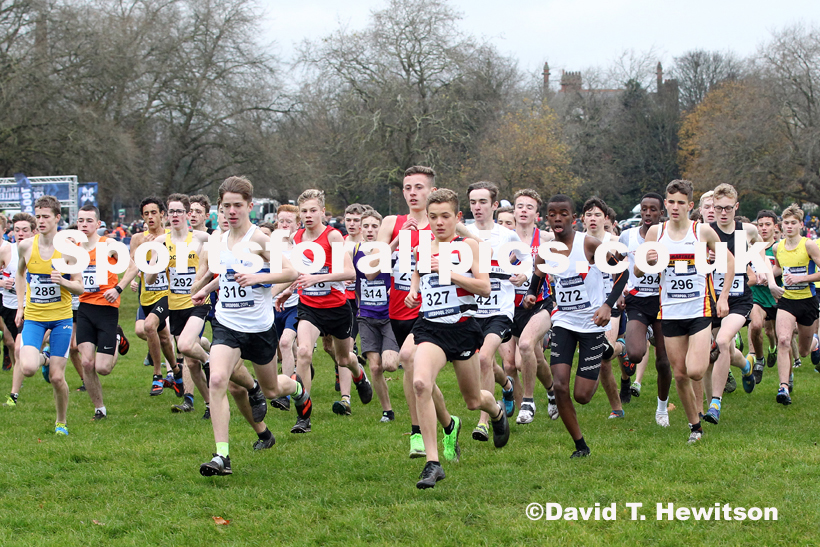 Boys under-15s, 2019 European Cross Country Trials and British Cross Challenge, Sefton Park, Liverpool.  Photo: David T. Hewitson/Sports for All Pics